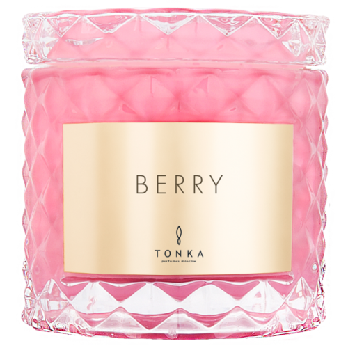 Свеча Tonka аромат BERRY стакан стекло цвет розовая нежность Т00000250 50 мл