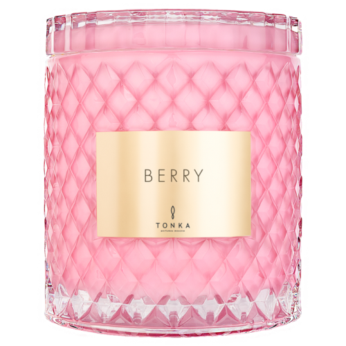 Свеча Tonka аромат BERRY стакан стекло цвет розовый Т00000892 2000 мл