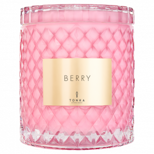 Свеча Tonka аромат BERRY стакан стекло цвет розовый Т00000916 2000 мл