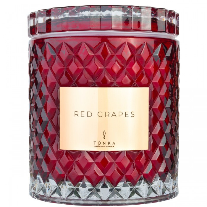 Свеча Tonka аромат RED GRAPES стакан стекло цвет красный коробка 2000 мл