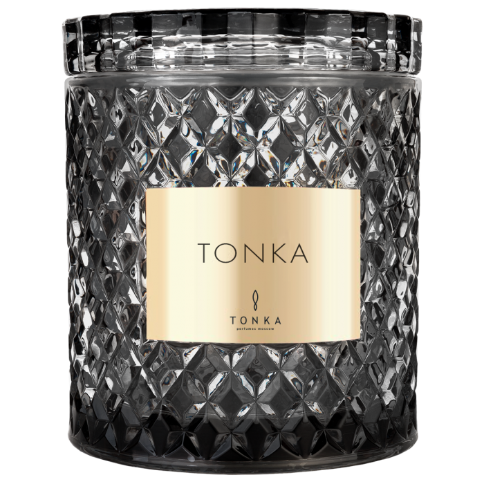 Свеча Tonka аромат TONKA стакан стекло цвет серый короб со стеклом 2000 мл