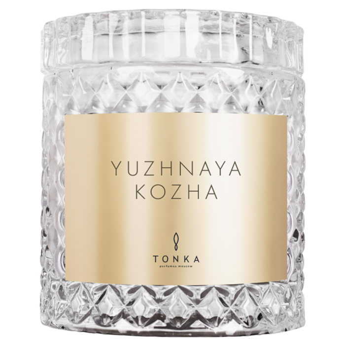 Свеча Tonka аромат YUZHNAYA KOZHA стакан стекло цвет прозрачный коробка 220 мл