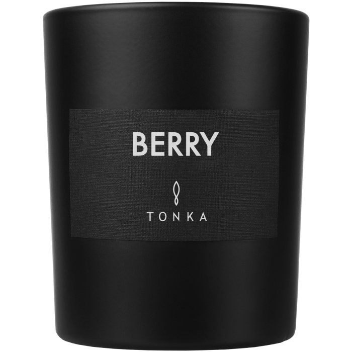 Свеча Tonka аромат BERRY стакан стекло цвет черный матовый 250 мл