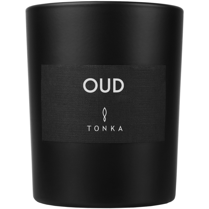 Свеча Tonka аромат OUD стакан стекло цвет матовый черный 250 мл