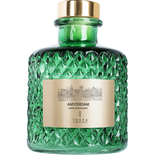 Диффузор Tonka аромат AMSTERDAM стакан зеленый коробка 200 мл
