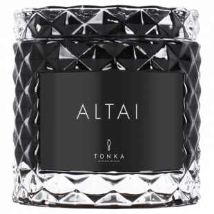 Свеча Tonka аромат ALTAI стакан стекло цвет черный Т00000217 50 мл