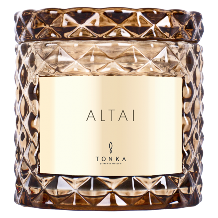 Свеча Tonka аромат ALTAI стакан стекло цвет коричневый тубус 50 мл