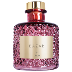 Диффузор Tonka аромат BAZAR стакан бордовый тубус 200 мл