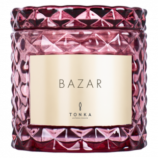 Свеча Tonka аромат BAZAR стакан стекло цвет бордовый Т00000120 50 мл
