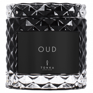 Свеча Tonka аромат OUD стакан стекло цвет черный Т00000698 50 мл