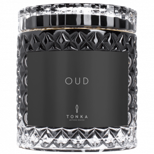 Свеча Tonka аромат OUD стакан стекло цвет черный Т00000343 220 мл