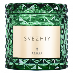Свеча Tonka аромат SVEZHIY стакан стекло цвет зеленый Т00000123 50 мл