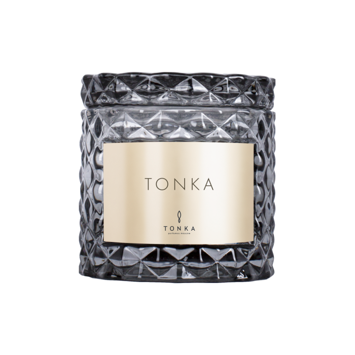 Свеча Tonka аромат TONKA стакан стекло цвет серый тубус 50 мл