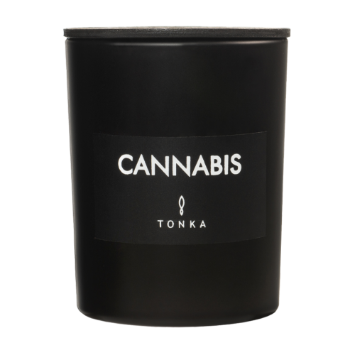 Свеча Tonka аромат CANNABIS стакан стекло цвет матовый черный 250 мл