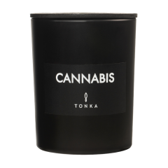 Свеча Tonka аромат CANNABIS стакан стекло цвет матовый черный 250 мл