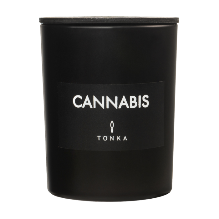 Свеча Tonka аромат CANNABIS стакан стекло цвет матовый черный 250 мл
