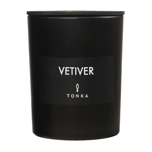 Свеча Tonka аромат VETIVER стакан стекло цвет матовый черный 250 мл