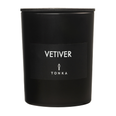 Свеча Tonka аромат VETIVER стакан стекло цвет матовый черный 250 мл