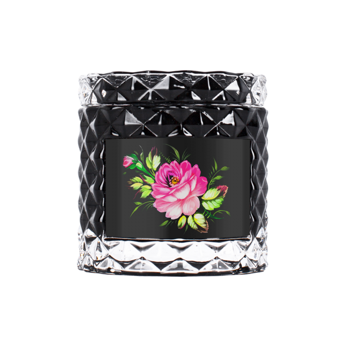 Свеча Tonka аромат MOSCOW стакан стекло цвет черный жостово цветок коробка 220 мл
